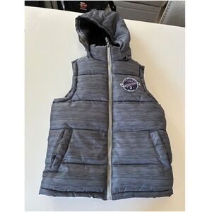 US Polo Assn Boys Puffer Vest Hooded Grey 125th Anniversary Size M 10 12